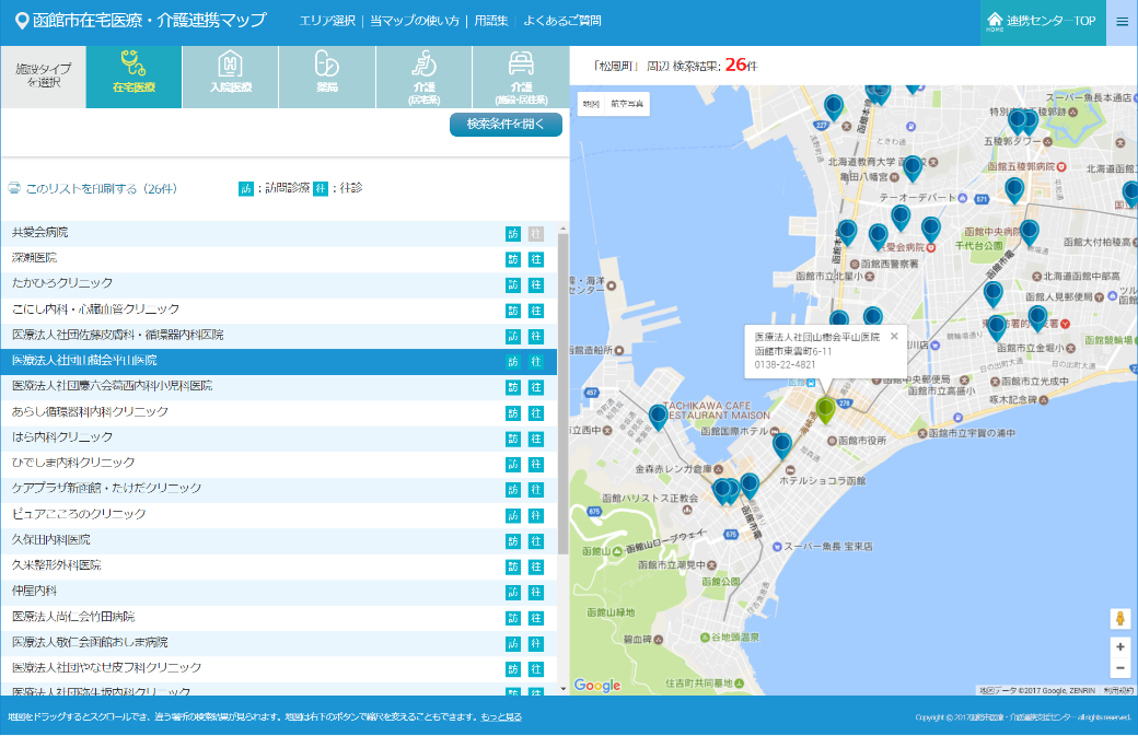 函館市在宅医療・介護連携マップ